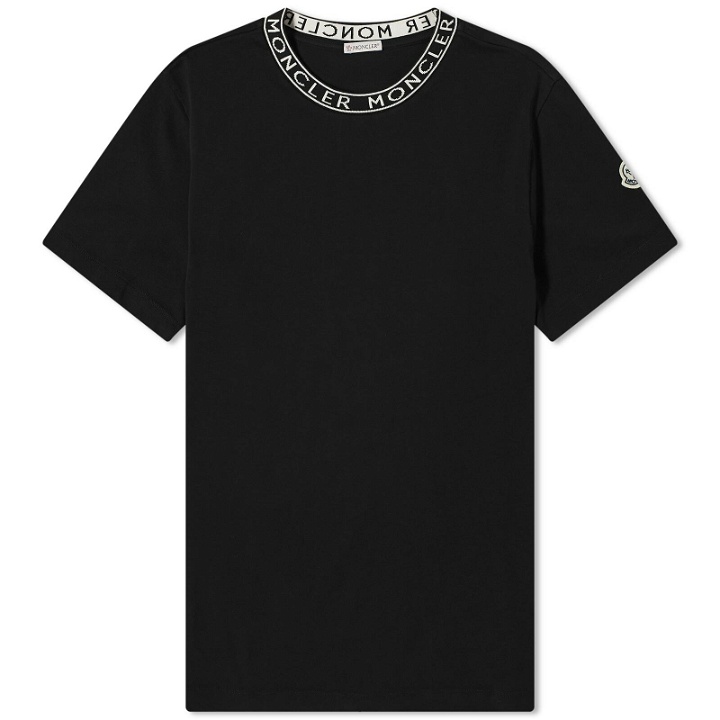 Photo: Moncler Men's Collar Logo T-Shirt in Black