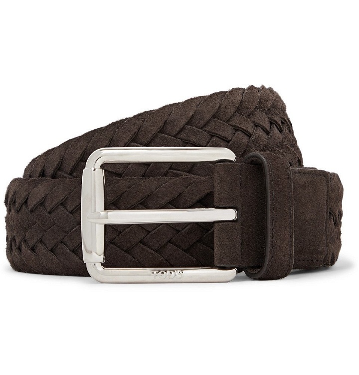 Photo: Tod's - 3.5cm Brown Woven Suede Belt - Brown