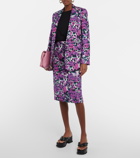 Dries Van Noten - Floral croc-effect midi skirt