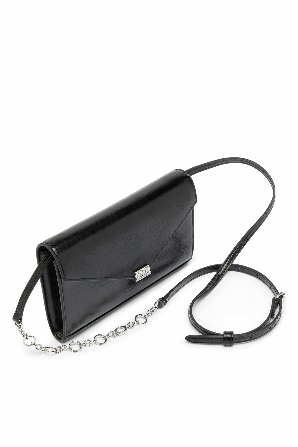 Diesel Wallet purse in shiny wrinkled leather - Wallets strap - Woman -