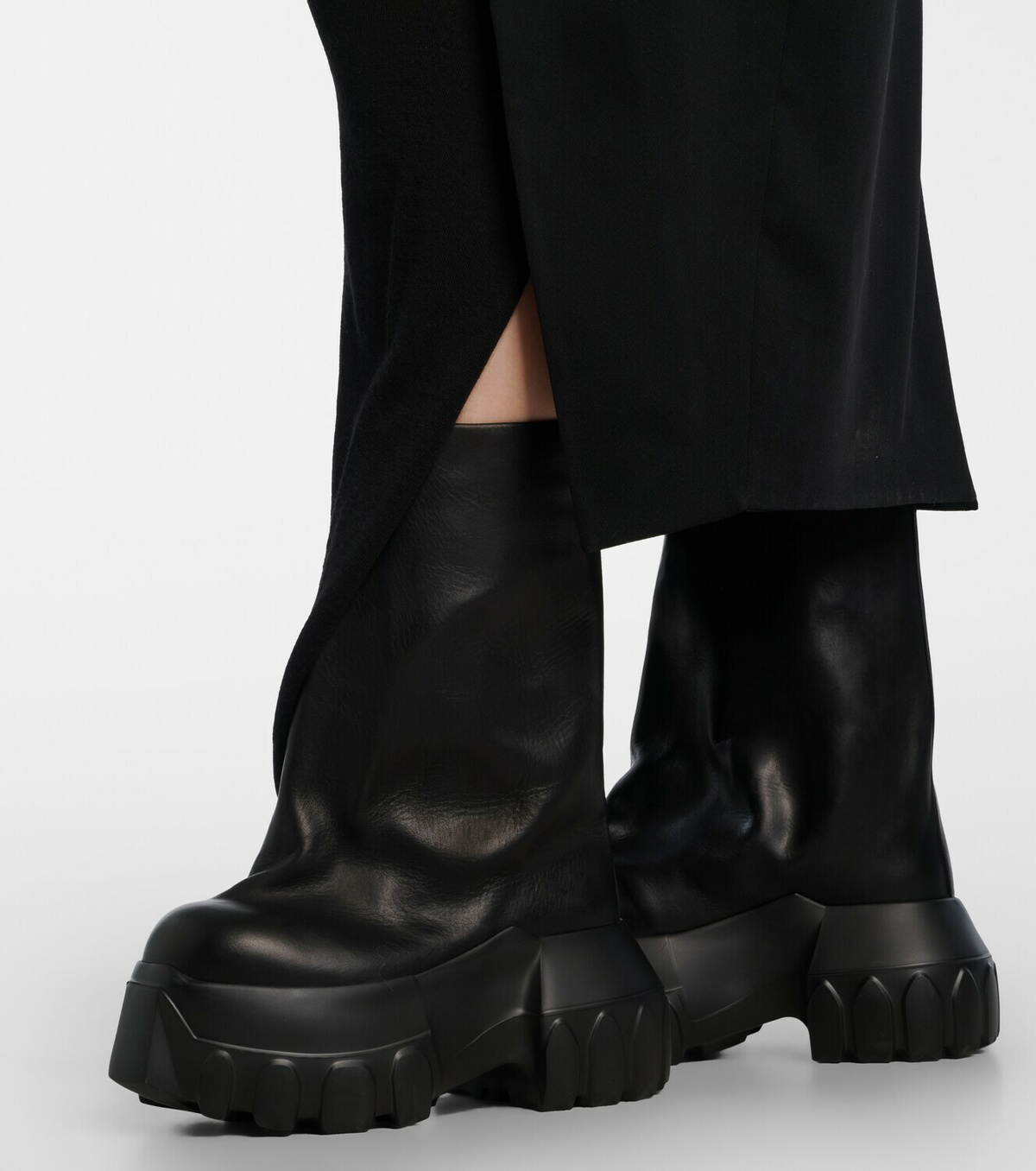 Rick Owens Mega Tractor leather mid-calf boots