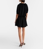 Patou Tie-neck cotton faille minidress