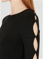 Unbutton Long Sleeve Knit Top in Black
