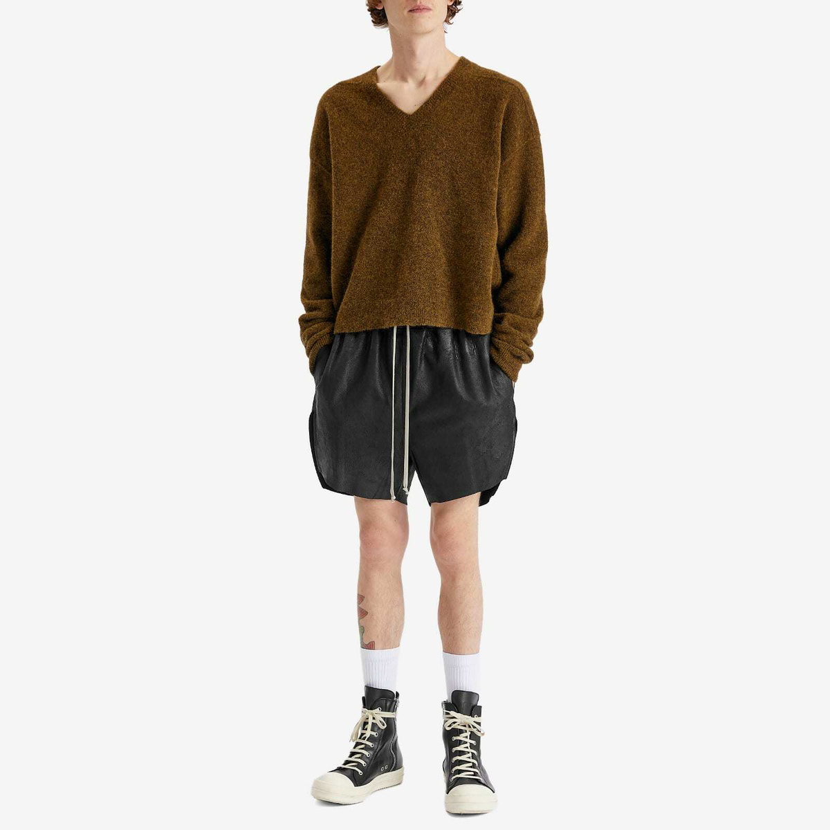 Rick Owens Men's Cotton Canvas Boxers in Black Rick Owens