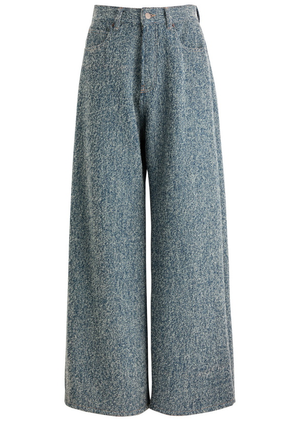 Photo: Giuseppe DI Morabito Wide-leg Bouclé Jeans Blue
