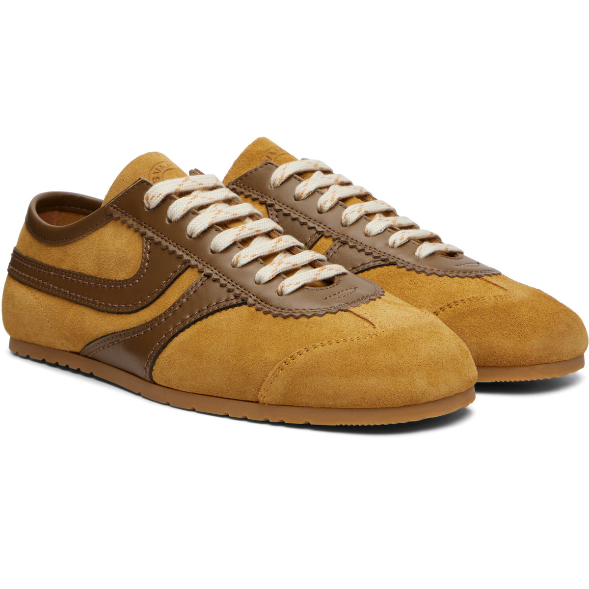 Dries Van Noten Tan Suede Sneakers