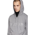 Balmain Grey Logo Hoodie