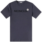 Moncler Men's Text Logo T-Shirt in Navy