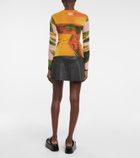 Louisa Ballou - Printed mesh top