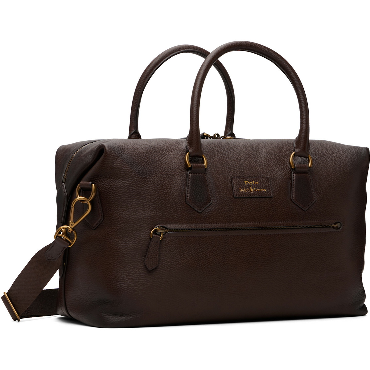 Polo Ralph Lauren Brown Pebbled Leather Duffle Bag