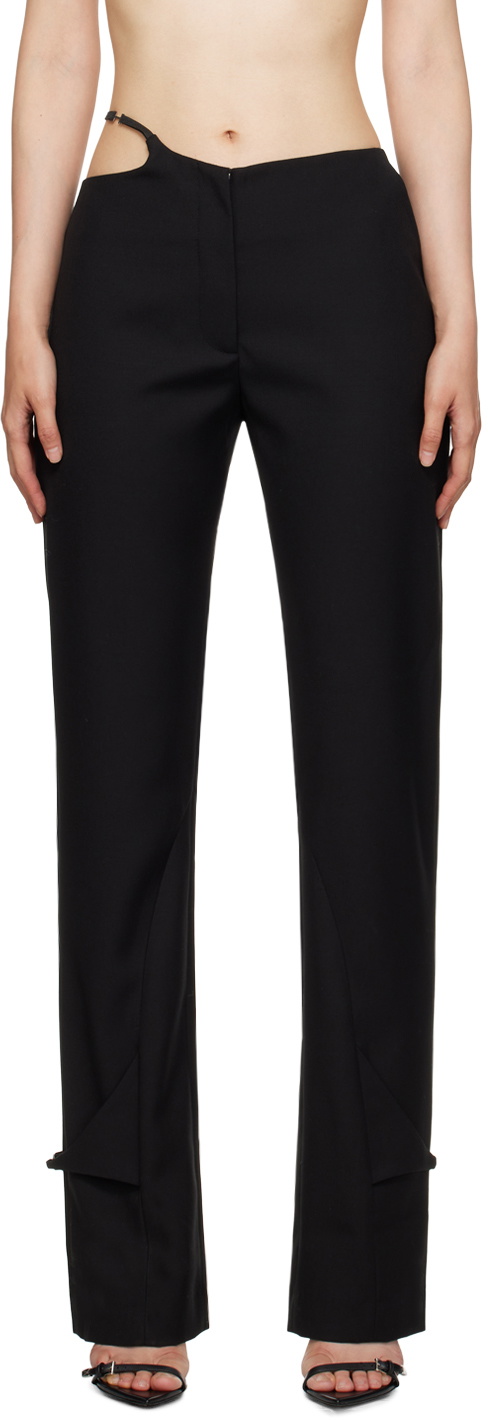 HELIOT EMIL Black Alligned Trousers