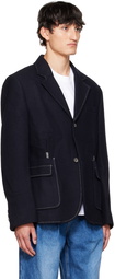 ADER error Navy Brushed Blazer