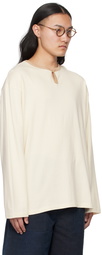 Aviva Jifei Xue Beige Dropped Shoulder Henley