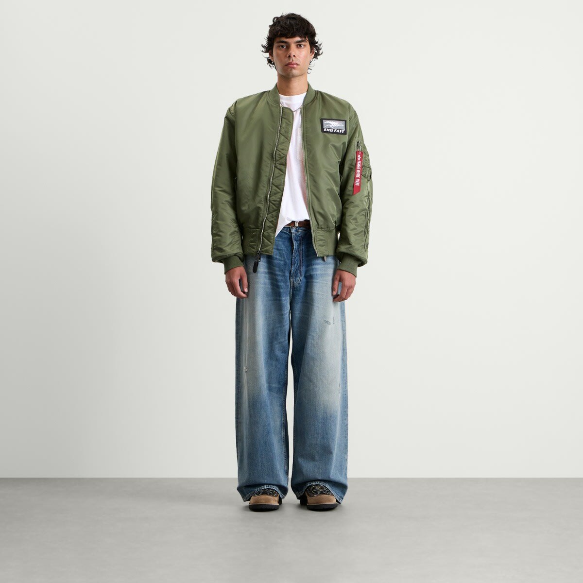 END. x Alpha Industries MA-1 Bomber Jacket in Olive