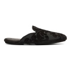 Dolce and Gabbana Black Floral Embroidered Loafers