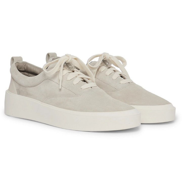 Photo: Fear of God - 101 Leather-Trimmed Suede Sneakers - Gray