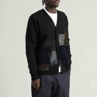 Junya Watanabe MAN Men's Patchwork Wool Cardigan in Brown Navy