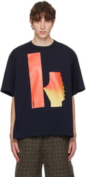 kolor Navy Printed T-Shirt