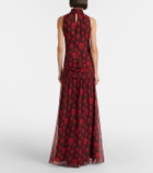 McQueen Skull silk maxi dress