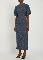 Reformation Maeva Polka-dot Woven Midi Dress Black And White