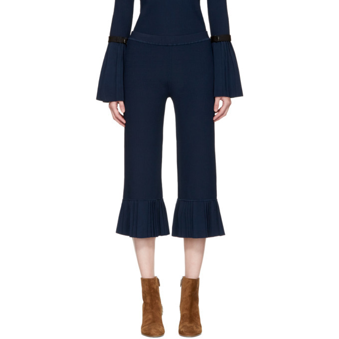 Photo: 3.1 Phillip Lim Navy Pleated Cropped Trousers