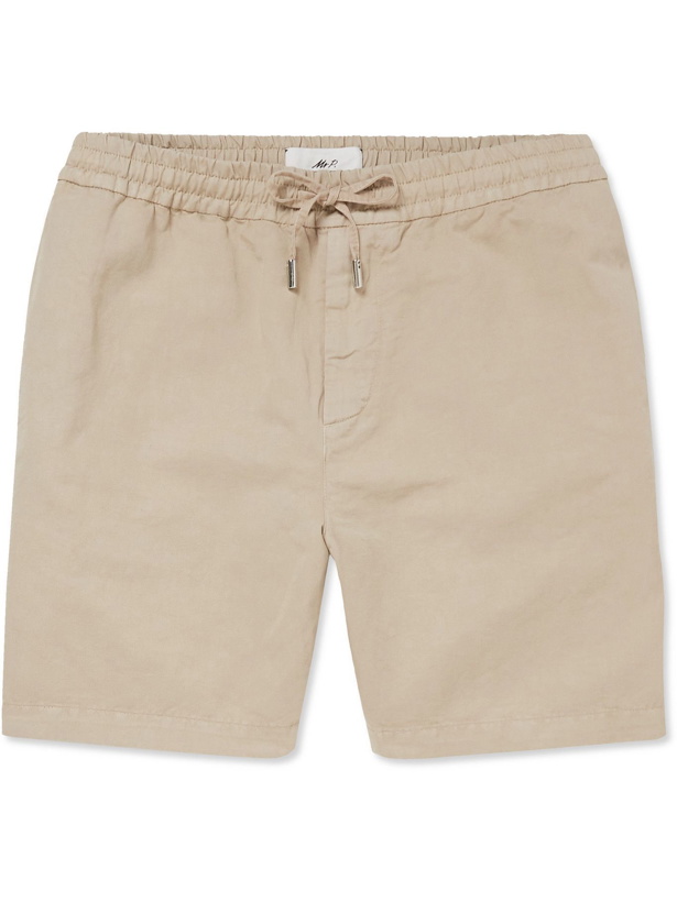 Photo: MR P. - Cotton and Linen-Blend Twill Drawstring Shorts - Neutrals