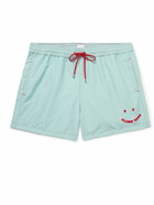 Paul Smith - Slim-Fit Short-Length Embroidered Recycled Swim Shorts - Blue