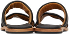 AURALEE Black Leather Strap Sandals