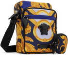 Versace Blue & Gold Printed Bag