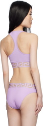 Versace Underwear Purple Greca Border Scoop Bralette