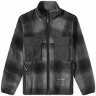 And Wander Men's Check Boa Jacket in Black