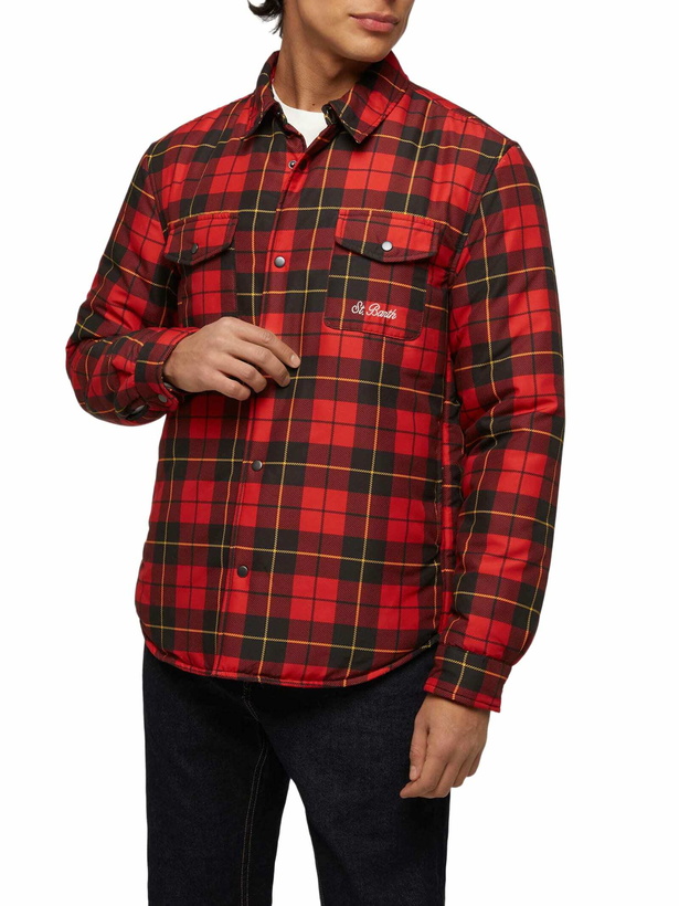 Photo: MC2 Saint Barth Technic Fabric Overshirt Chalet With Check Print