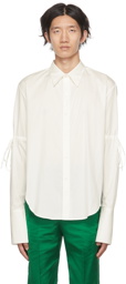 Carlota Barrera Off-White Drawstring Sleeve Shirt