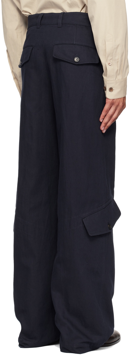 Dries Van Noten Navy Loose-Fit Cargo Pants Dries Van Noten