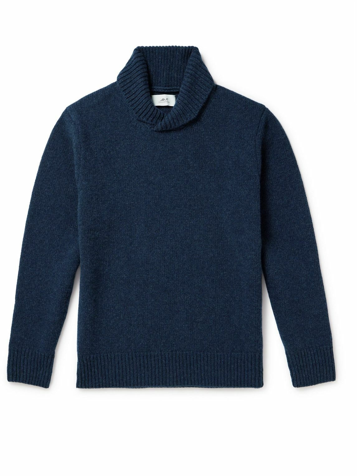 Photo: Mr P. - Slim-Fit Shawl-Collar Wool Sweater - Blue