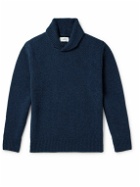 Mr P. - Slim-Fit Shawl-Collar Wool Sweater - Blue