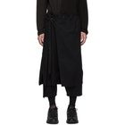 Yohji Yamamoto Black Embroidered Wrap Trousers