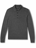 TOM FORD - Merino Wool Polo Shirt - Gray
