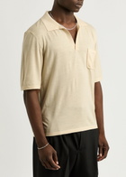 Saint Laurent Wool Polo Shirt Ecru