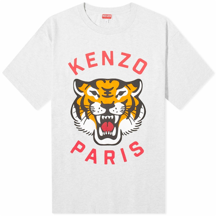 Photo: Kenzo Men's Lucky Tiger Oversized T-Shirt in Pale Grey