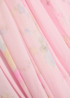 Loveshackfancy Emara Floral Strapless Chiffon Maxi Dress Pink