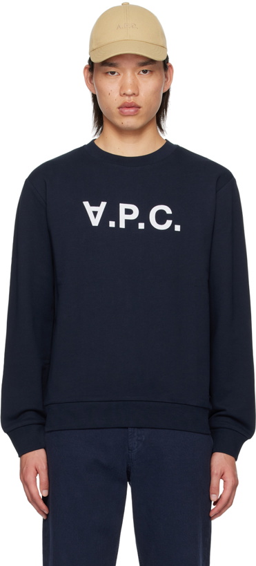 Photo: A.P.C. Navy Standard Grand 'V.P.C.' Sweatshirt