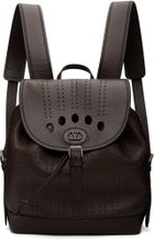 Valentino Garavani Brown Antibes Perforated Leather Backpack