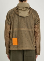 Ten C Skye Checked Hooded Shell Jacket Brown