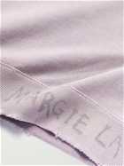 Maison Margiela - Logo-Print Distressed Cotton-Jersey Sweatshirt - Purple