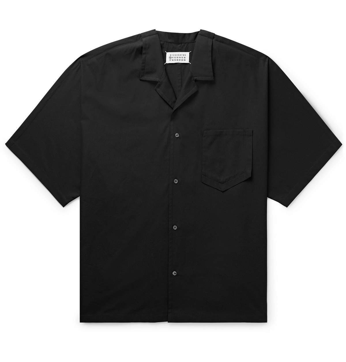 Maison Margiela - Oversized Camp-Collar Cotton-Poplin Shirt - Black ...