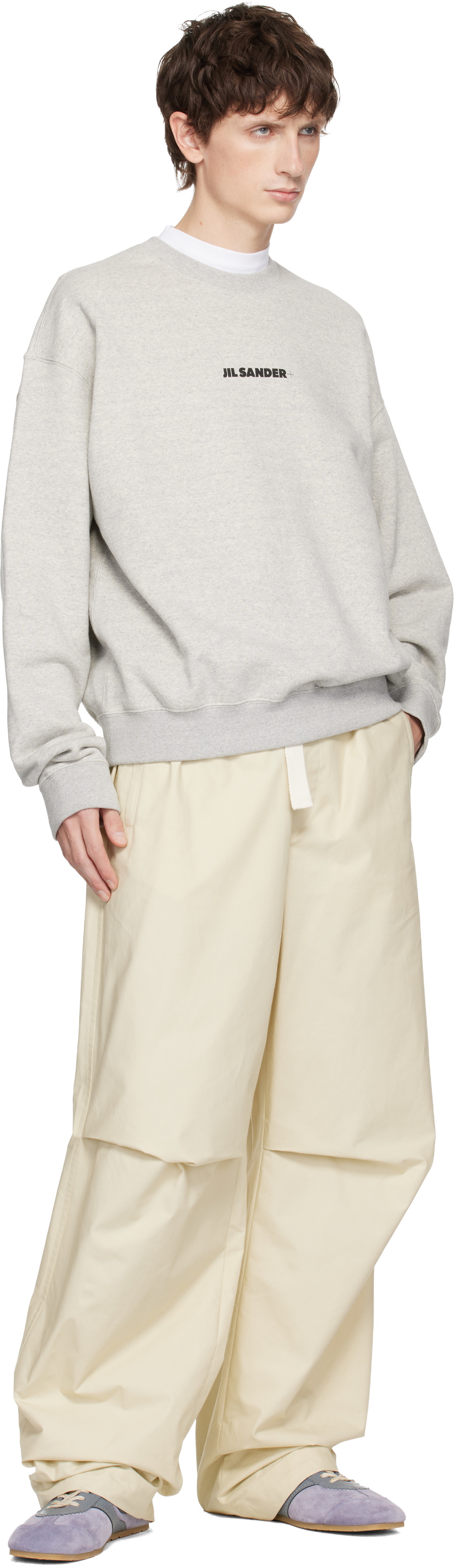Jil Sander Gray Cotton Compact Terry Sweatshirt