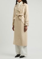 Alice + Olivia Sullivan Belted Faux Leather Trench Coat Cream