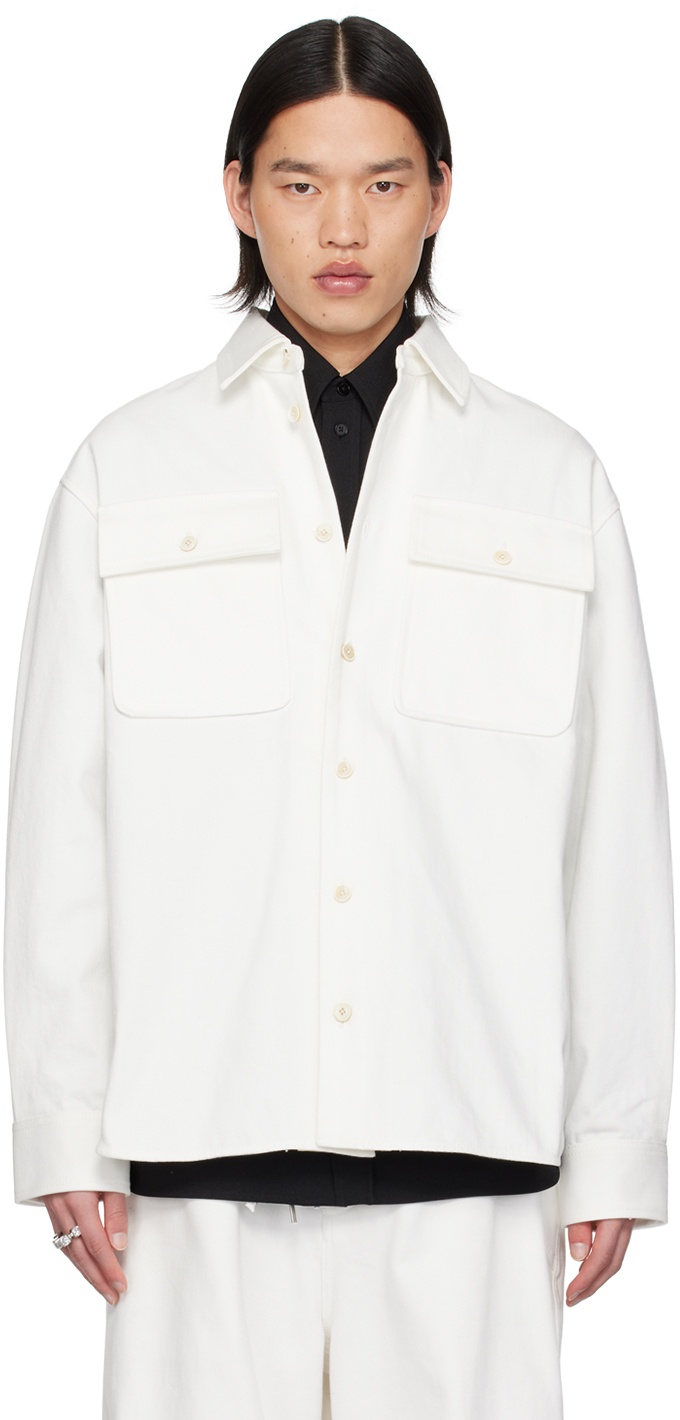 Photo: Jil Sander Off-White Button-Up Denim Shirt