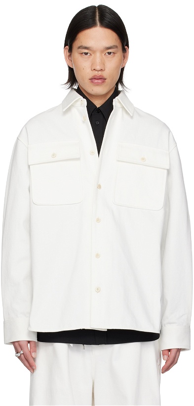 Photo: Jil Sander Off-White Button-Up Denim Shirt